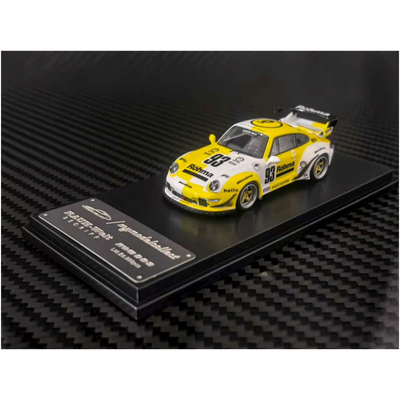 *PRE-ORDER* Porsche RWB Hing Wing (Rohma #93) White & Yellow, 1:64 Scale