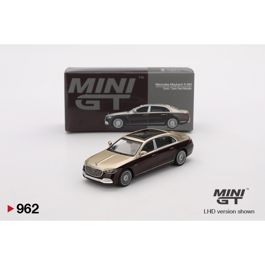 Mercedes-Maybach S 680 Gold / Dark Red Metallic, 1:64 Scale