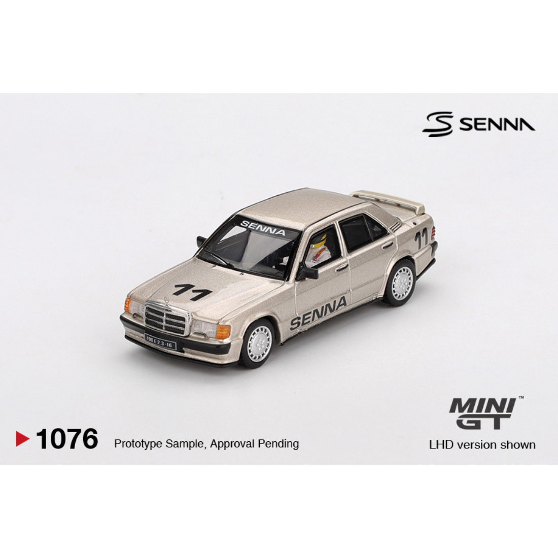 Mercedes-Benz 190 E 2.3-16 #11 Ayrton Senna Nürburgring Race of Champions w/ Figure 1984, 1:64 Scale