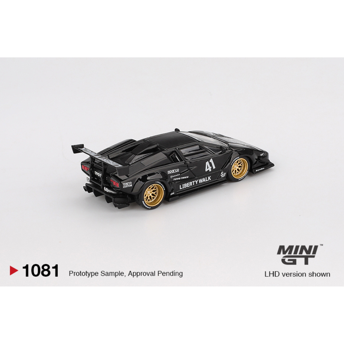 Lamborghini Countach LB-WORKS, 1:64 Scale (Black)