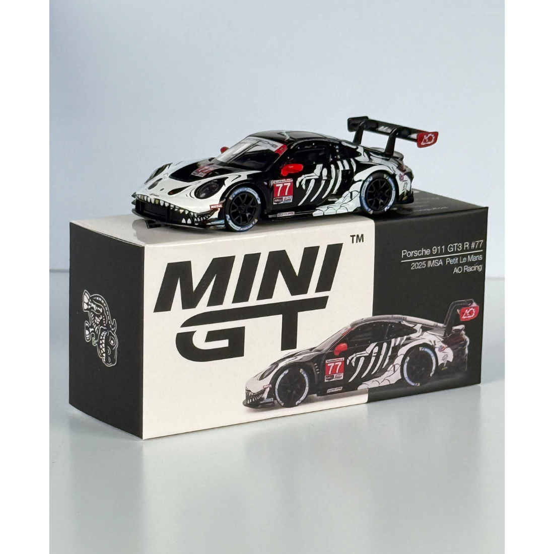 Porsche 911 GT3 R #77 AO Racing 2025 IMSA Petit Le Mans, 1:64 Scale
