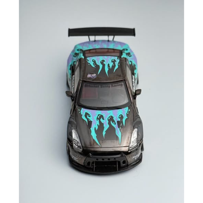 *MHDE 2026*  Pandem Nissan GTR (R35) V1 Blue Flames (Limited to 500pcs), 1:64 Scale