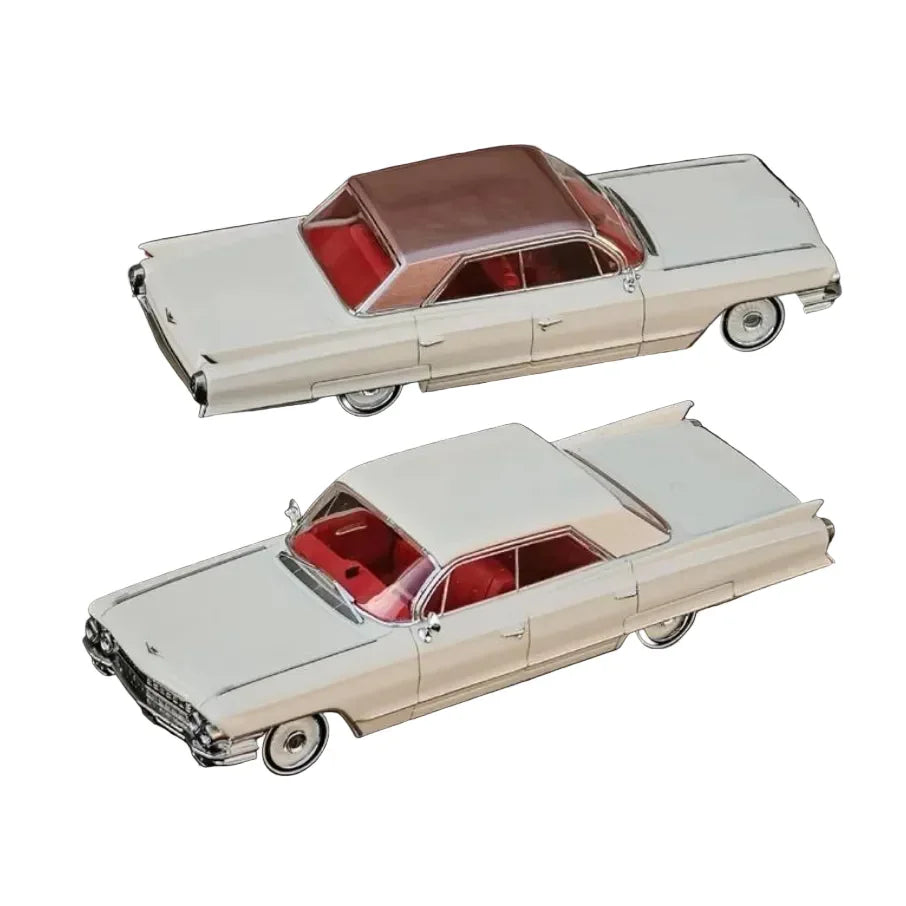 Premium scale diecast model car  – Cadillac Deville 1962 Limited to 666, 1:64 Scale (Ivory) Collectible