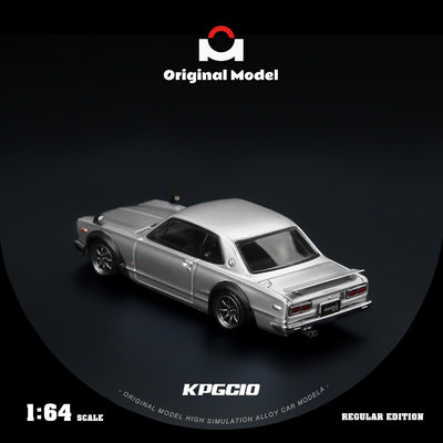 Premium scale diecast model car  – *PRE-ORDER* Nissan KPGC10 Series (Original Model), 1:64 Scale (Silver) Collectible