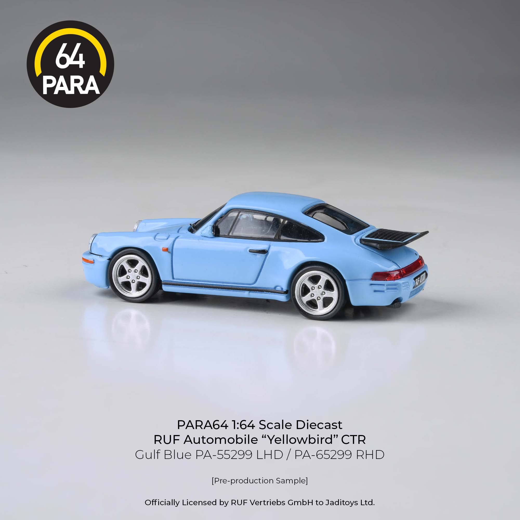 Premium scale diecast model car  – *PRE-ORDER* RUF CTR Gulf 1987, 1:64 Scale (Blue) Collectible