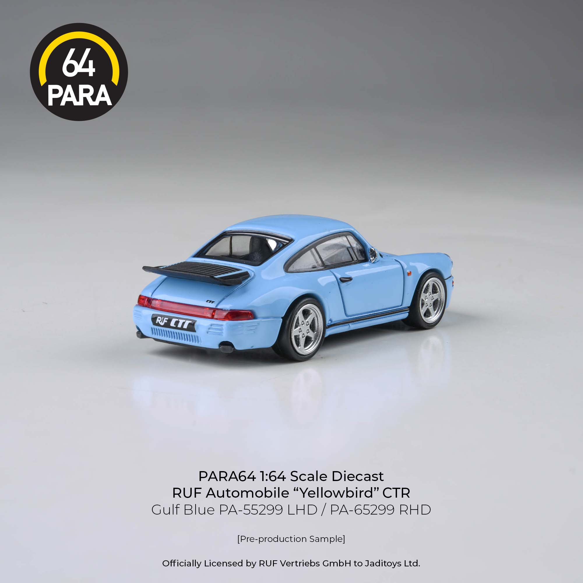 Premium scale diecast model car  – *PRE-ORDER* RUF CTR Gulf 1987, 1:64 Scale (Blue) Collectible