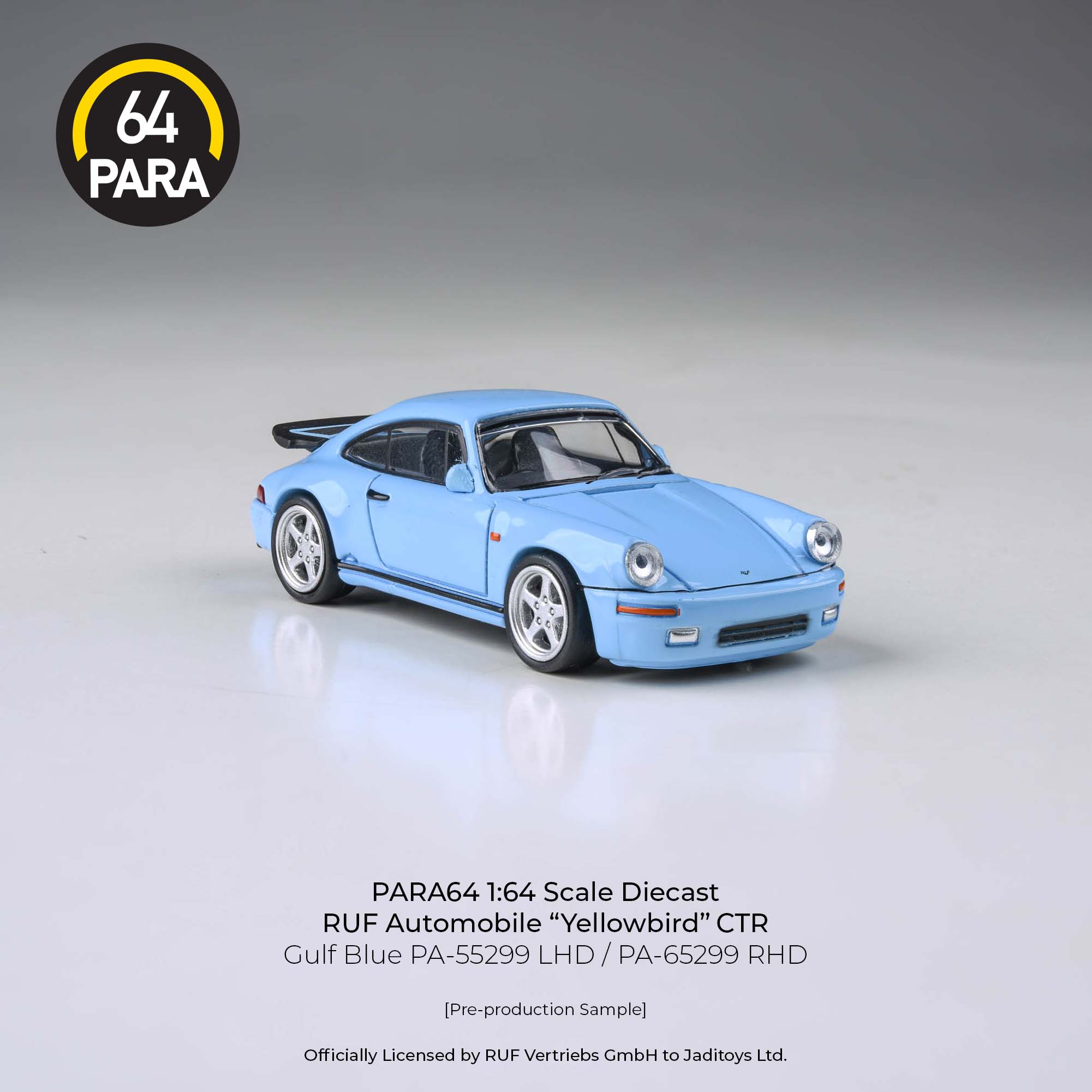 Premium scale diecast model car  – *PRE-ORDER* RUF CTR Gulf 1987, 1:64 Scale (Blue) Collectible