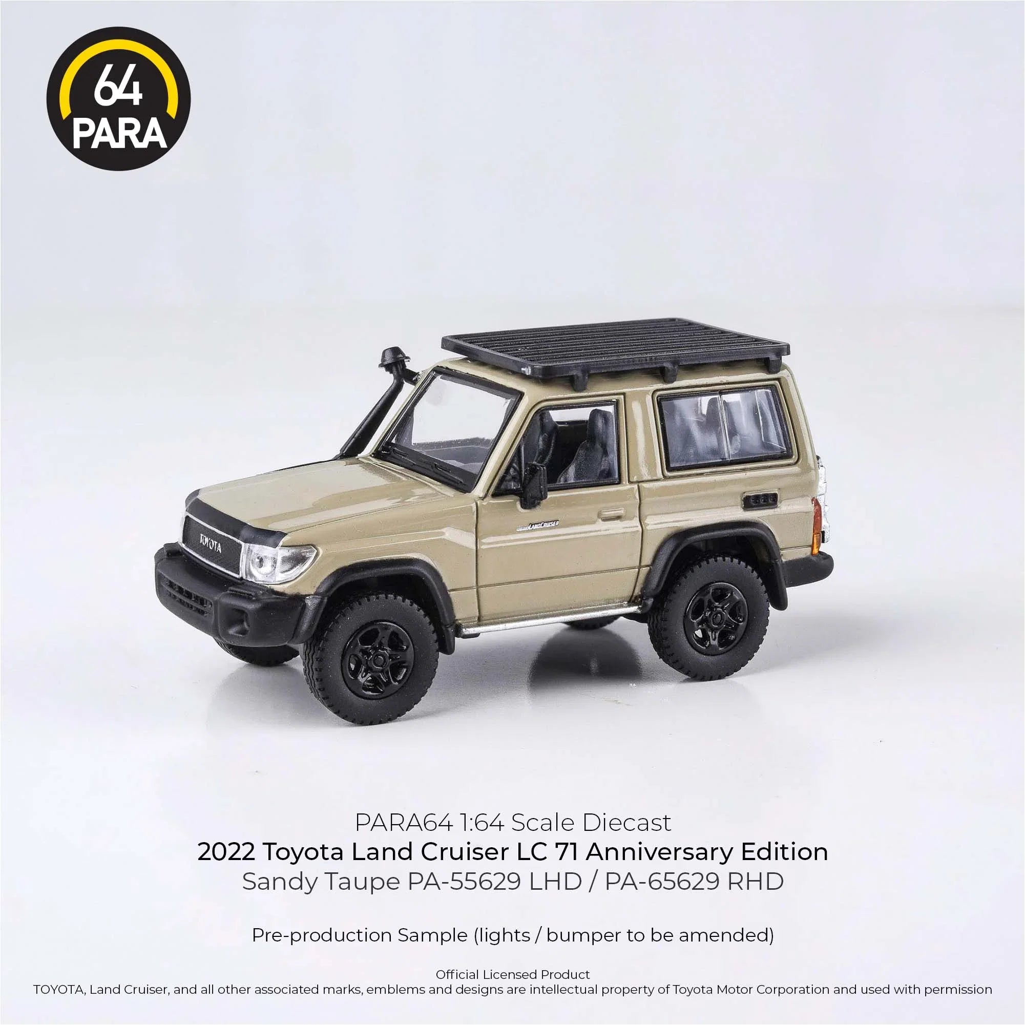 Premium scale diecast model car  – Toyota Land Cruiser LC 71 Anniversary Edition 2022, 1:64 Scale (Silk) Collectible