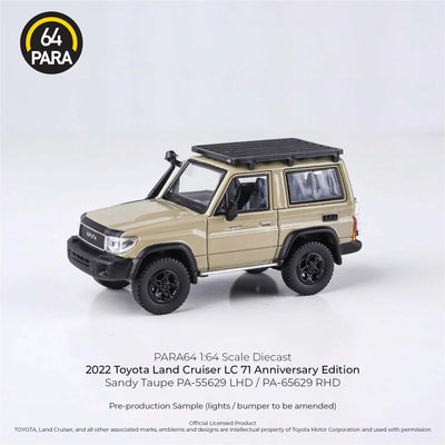 Premium scale diecast model car  – Toyota Land Cruiser LC 71 Anniversary Edition 2022, 1:64 Scale (Silk) Collectible