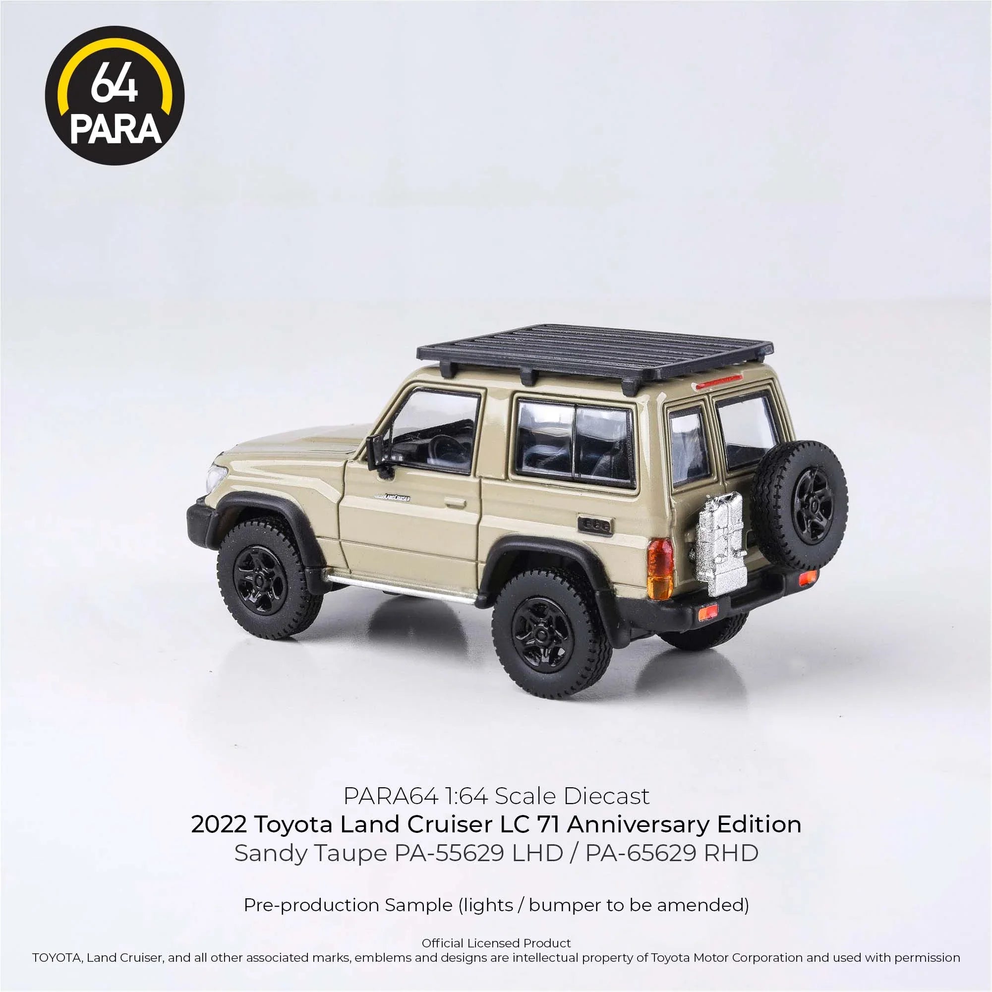 Premium scale diecast model car  – Toyota Land Cruiser LC 71 Anniversary Edition 2022, 1:64 Scale (Silk) Collectible