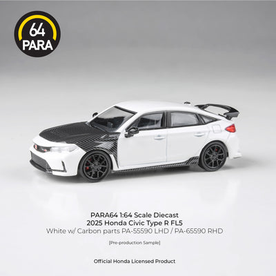 Premium scale diecast model car  – *PRE-ORDER* Honda Civic Type-R FL5 W/ Carbon Parts '25 , 1:64 Scale (White) Collectible