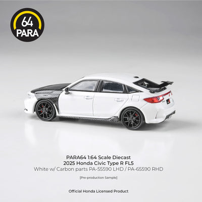 Premium scale diecast model car  – *PRE-ORDER* Honda Civic Type-R FL5 W/ Carbon Parts '25 , 1:64 Scale (White) Collectible