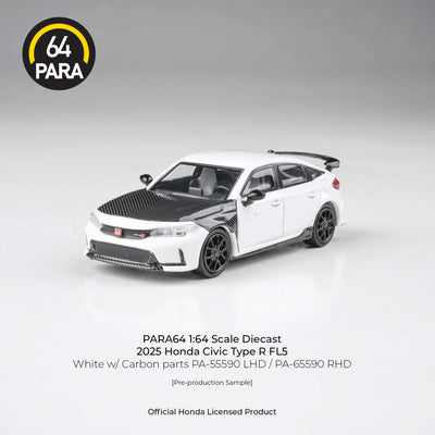 Premium scale diecast model car  – *PRE-ORDER* Honda Civic Type-R FL5 W/ Carbon Parts '25 , 1:64 Scale (White) Collectible