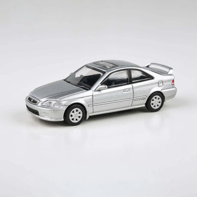 Premium scale diecast model car  – Honda Civic Si EM1 Vogue RHD '99, 1:64 Scale (Silver) Collectible