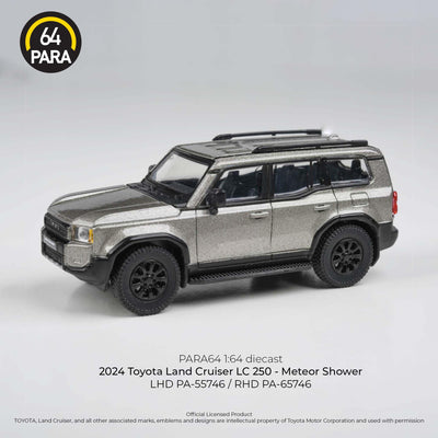 Premium scale diecast model car  – Toyota Land Cruiser 250 Meteor Shower LHD 2024, 1:64 Scale (Grey) Collectible