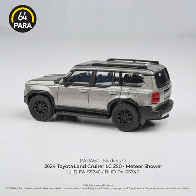 Premium scale diecast model car  – Toyota Land Cruiser 250 Meteor Shower LHD 2024, 1:64 Scale (Grey) Collectible