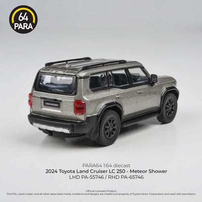 Premium scale diecast model car  – Toyota Land Cruiser 250 Meteor Shower LHD 2024, 1:64 Scale (Grey) Collectible