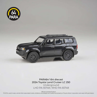 Premium scale diecast model car  – Toyota Land Cruiser 250 Prado Underground, 1:64 Scale (Black) Collectible