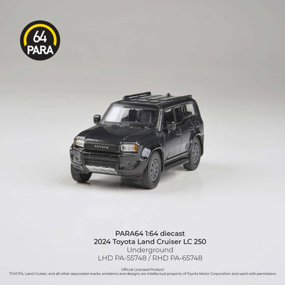 Premium scale diecast model car  – Toyota Land Cruiser 250 Prado Underground, 1:64 Scale (Black) Collectible