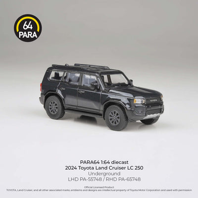 Premium scale diecast model car  – Toyota Land Cruiser 250 Prado Underground, 1:64 Scale (Black) Collectible