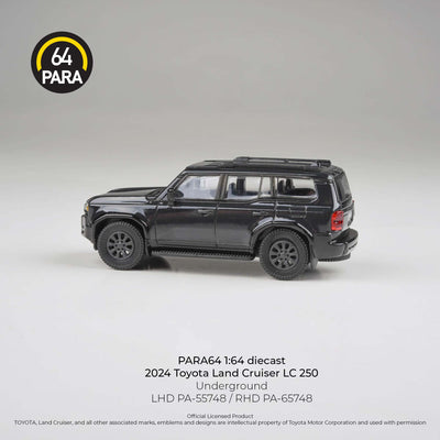 Premium scale diecast model car  – Toyota Land Cruiser 250 Prado Underground, 1:64 Scale (Black) Collectible