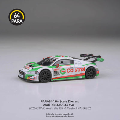 *PRE-ORDER* Audi R8 LMS GT3 EVO II GTWC Australia BRM Castrol 2026, 1:64 Scale