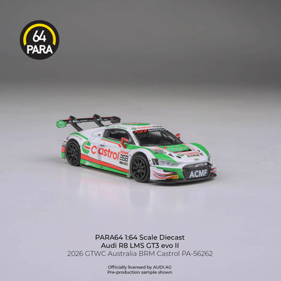 *PRE-ORDER* Audi R8 LMS GT3 EVO II GTWC Australia BRM Castrol 2026, 1:64 Scale