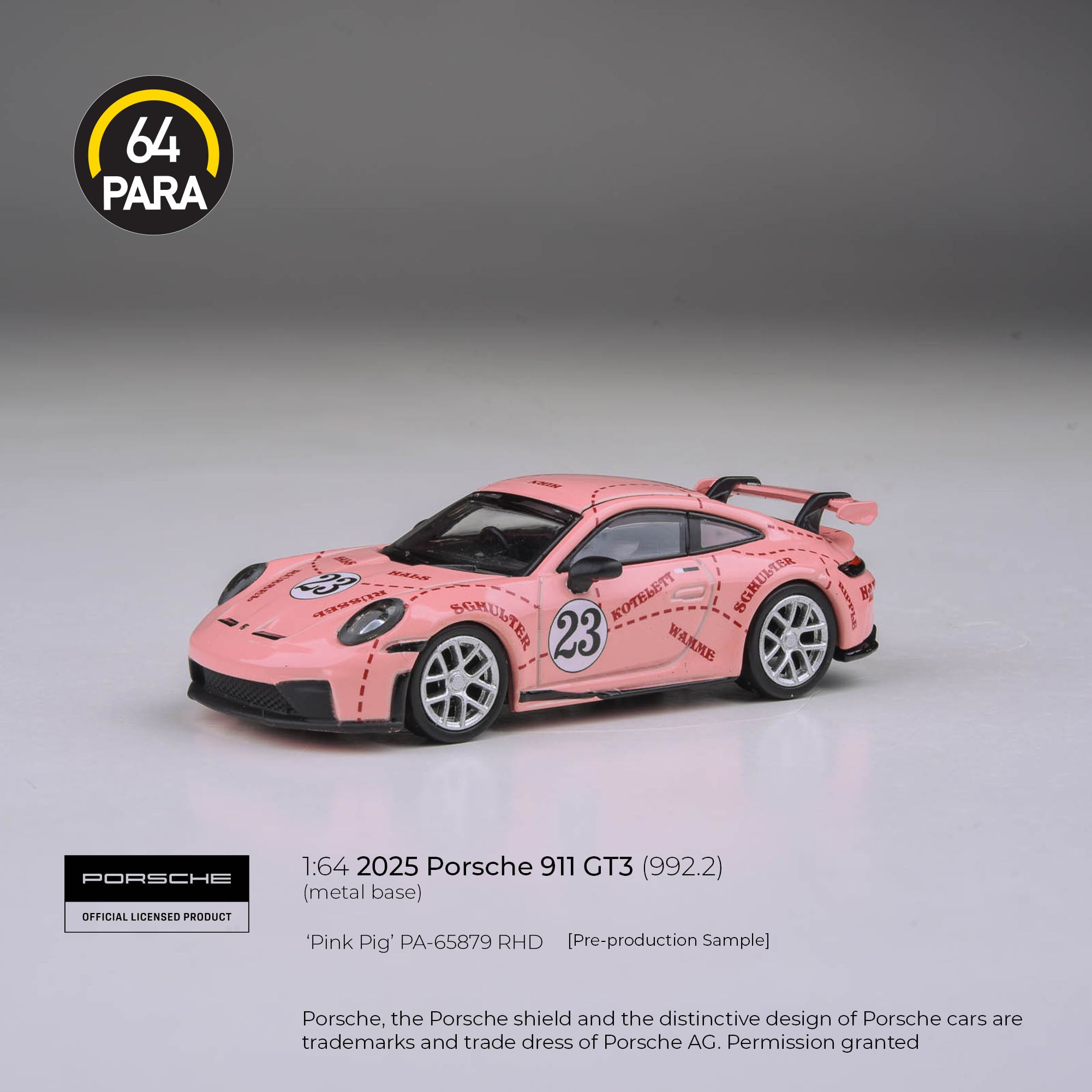 *PRE-ORDER* Porsche 911 GT3 (992.2) Pink Pig 2026, 1:64 Scale