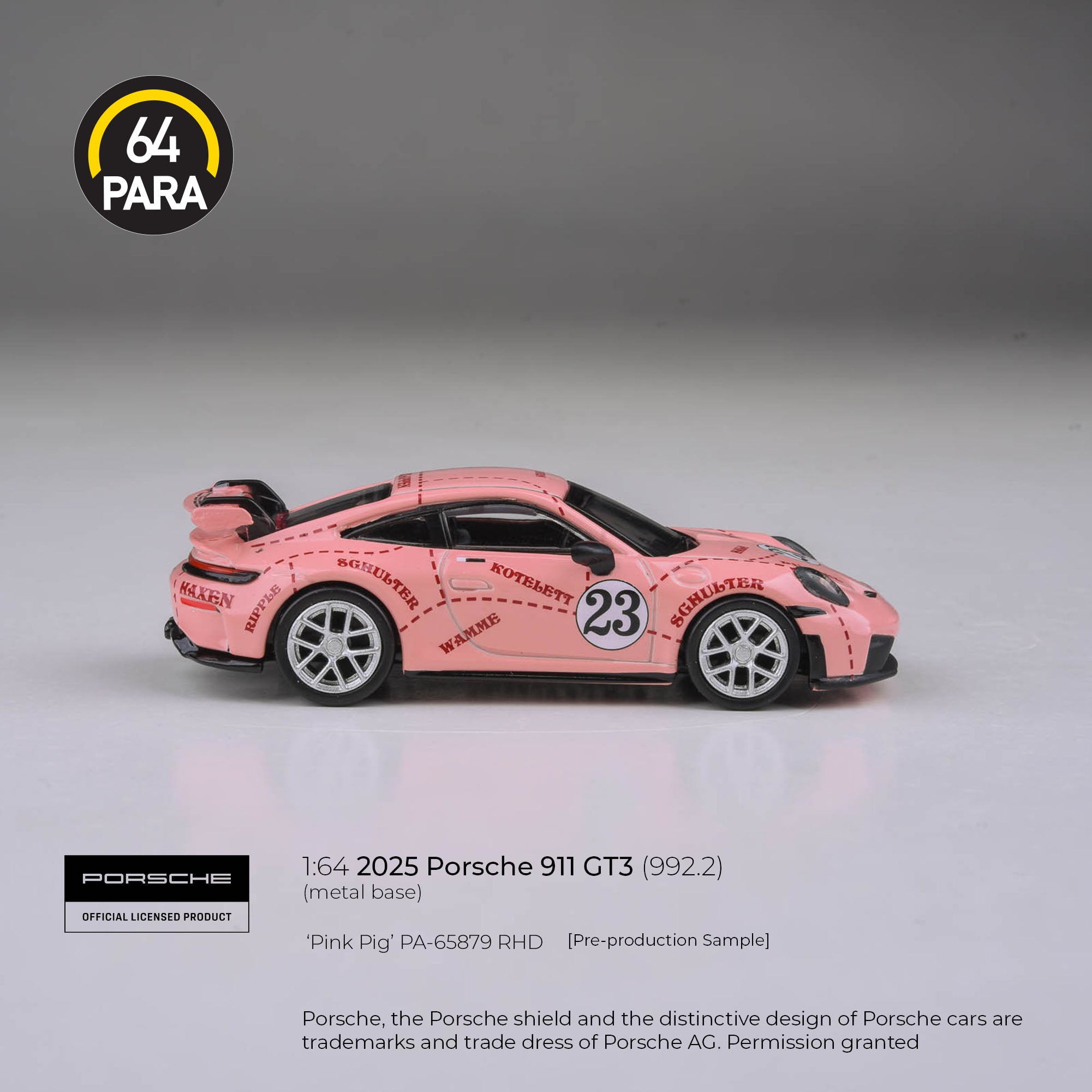 *PRE-ORDER* Porsche 911 GT3 (992.2) Pink Pig 2026, 1:64 Scale