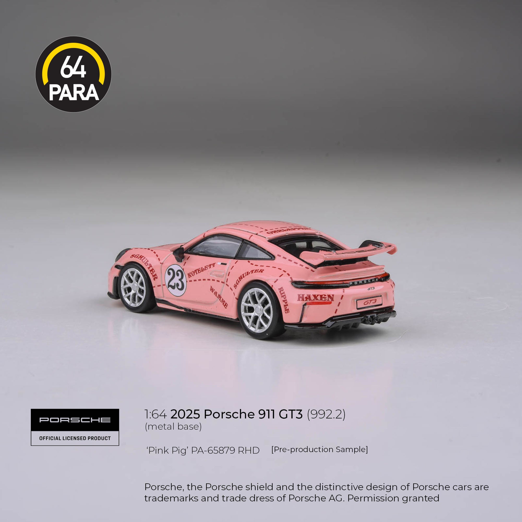 *PRE-ORDER* Porsche 911 GT3 (992.2) Pink Pig 2026, 1:64 Scale