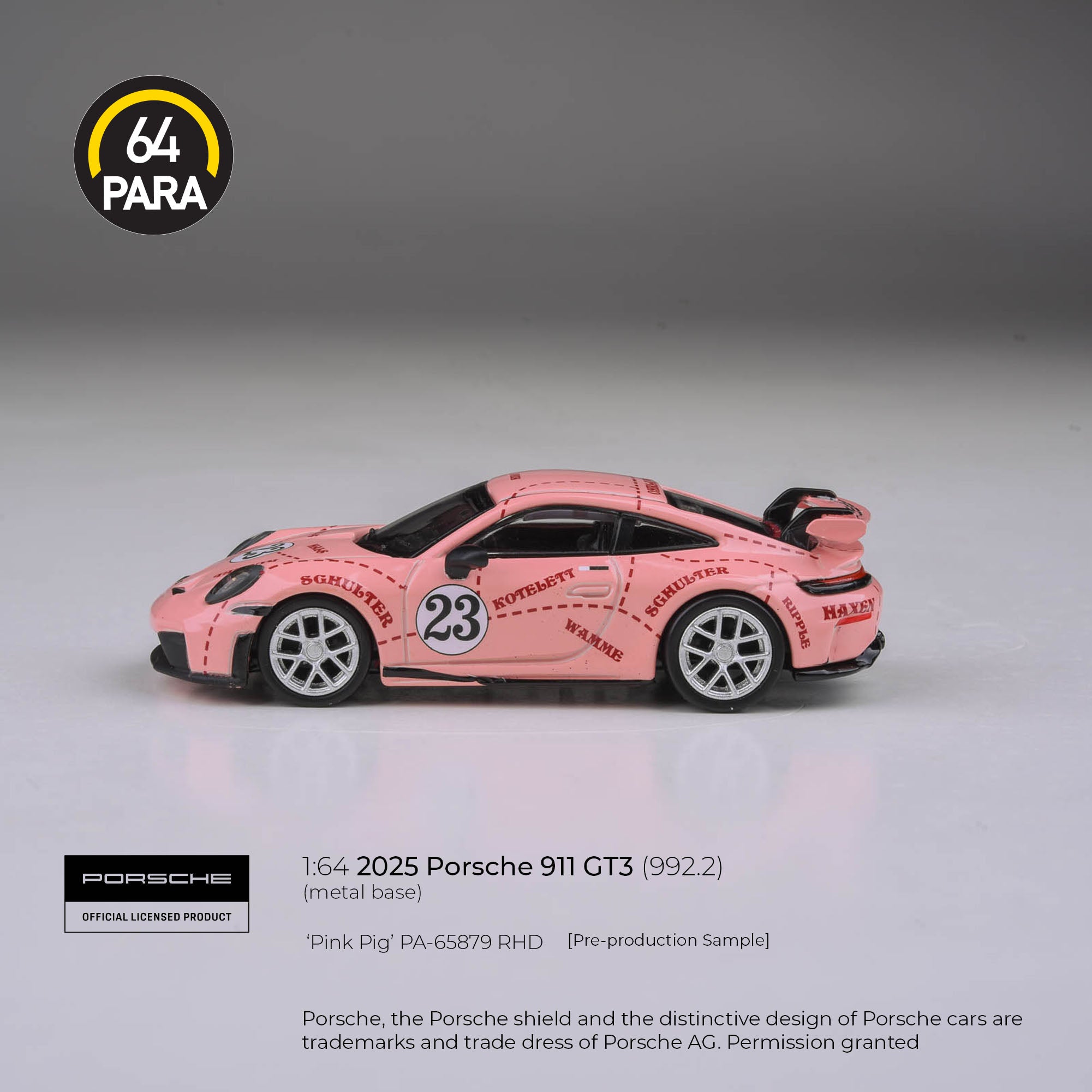 *PRE-ORDER* Porsche 911 GT3 (992.2) Pink Pig 2026, 1:64 Scale