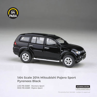 *PRE-ORDER*  Mitsubishi Pajero Sport Pyrenees 2014, 1:64 Scale (Black)