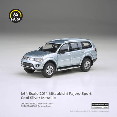 *PRE-ORDER* Mitsubishi Pajero Sport Cool 2014, 1:64 Scale (Silver Metallic)