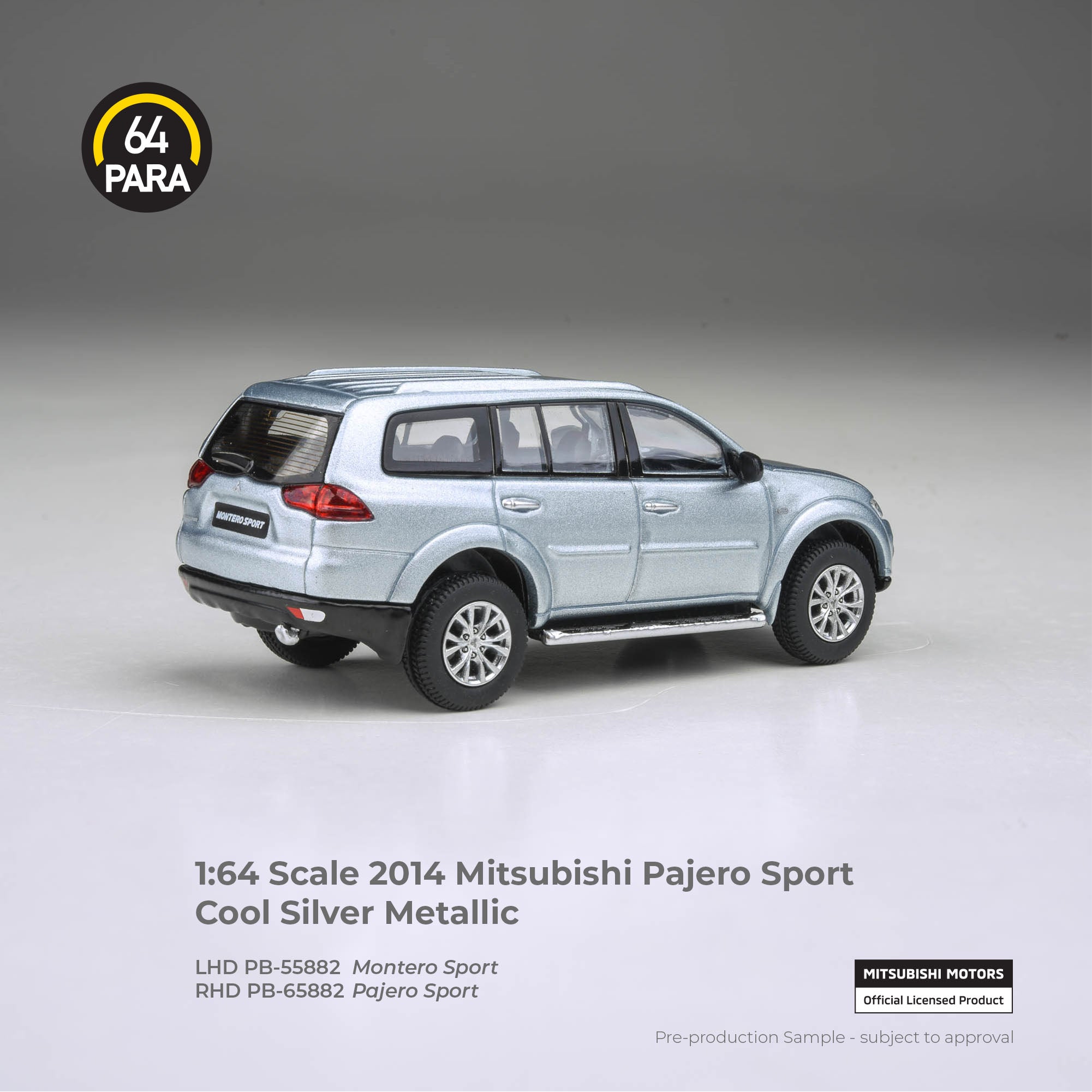 *PRE-ORDER* Mitsubishi Pajero Sport Cool 2014, 1:64 Scale (Silver Metallic)