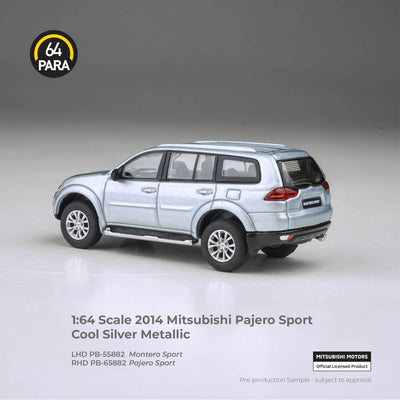 *PRE-ORDER* Mitsubishi Pajero Sport Cool 2014, 1:64 Scale (Silver Metallic)