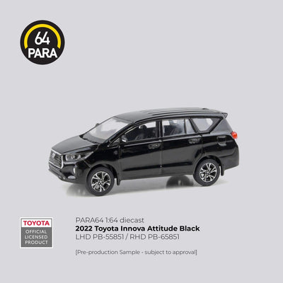 Premium scale diecast model car  – Toyota Innova 2022, 1:64 Scale (Attitude Black) Collectible