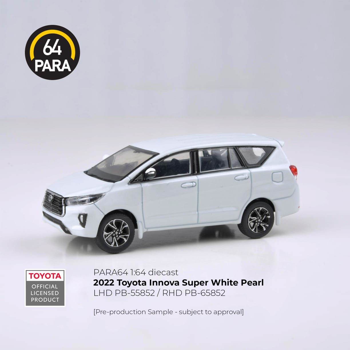 Premium scale diecast model car  – *PRE-ORDER* Toyota Innova Super White Pearl 2022, 1:64 Scale (White) Collectible