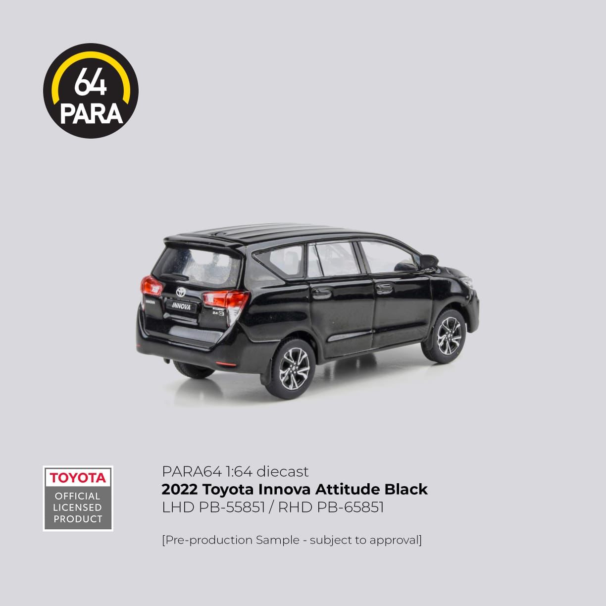 Premium scale diecast model car  – *PRE-ORDER* Toyota Innova Attitude 2022, 1:64 Scale (Black) Collectible