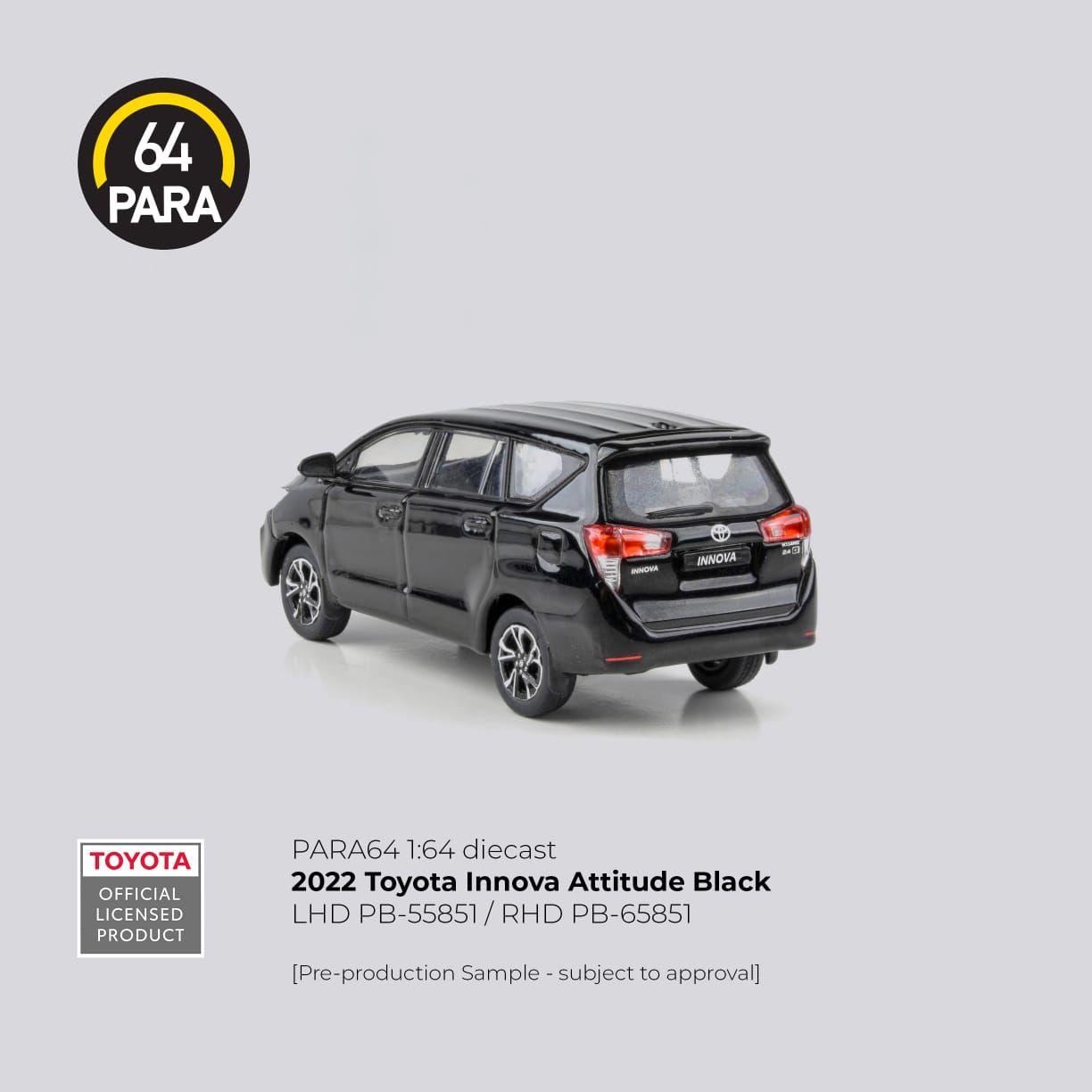 Premium scale diecast model car  – *PRE-ORDER* Toyota Innova Attitude 2022, 1:64 Scale (Black) Collectible