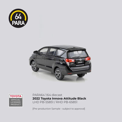 Premium scale diecast model car  – Toyota Innova 2022, 1:64 Scale (Attitude Black) Collectible