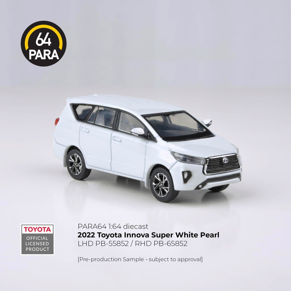 Premium scale diecast model car  – *PRE-ORDER* Toyota Innova Super White Pearl 2022, 1:64 Scale (White) Collectible