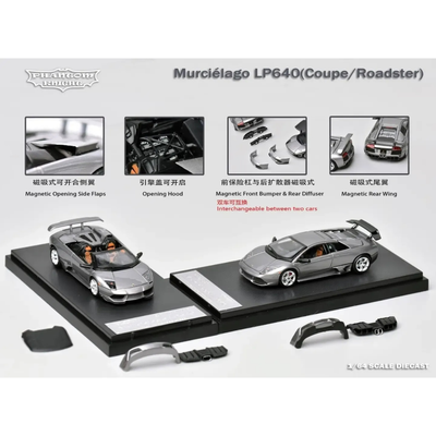 *PRE-ORDER* Murcielago LP640 Gun Metal Grey Roadster (Limited to 999pcs), 1:64 Scale