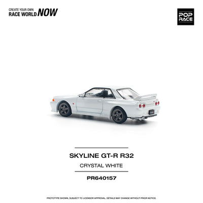 Premium scale diecast model car  – Skyline GT-R R32, 1:64 Scale (White) Collectible