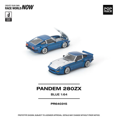 Premium scale diecast model car  – *PRE-ORDER* Pandem 280ZX 1:64 Scale (Blue) Collectible