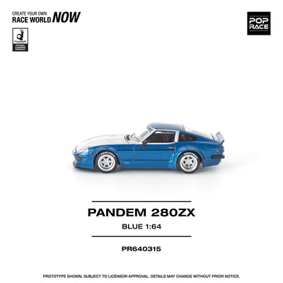 Premium scale diecast model car  – *PRE-ORDER* Pandem 280ZX 1:64 Scale (Blue) Collectible