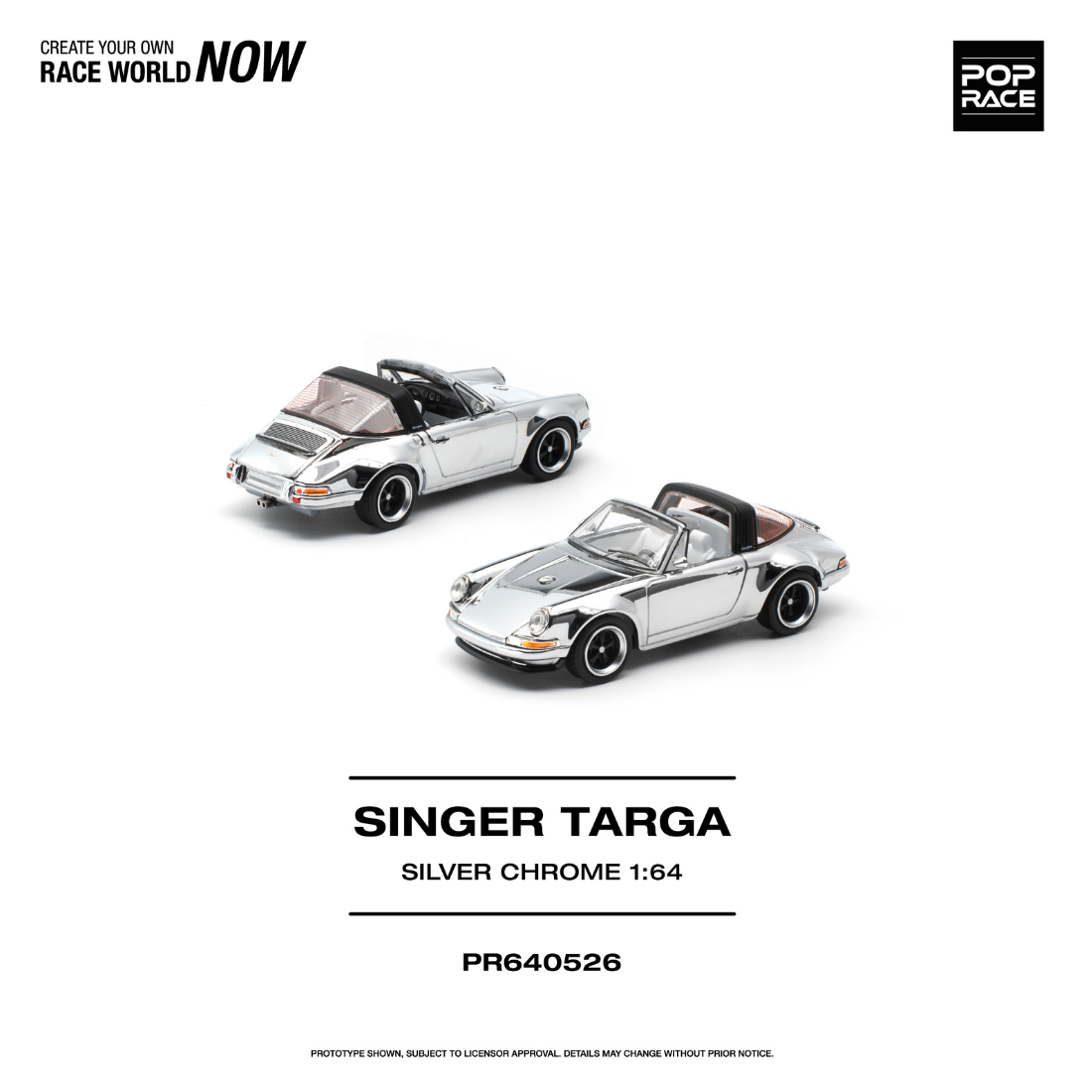 *PRE-ORDER* Singer Targa Silver Chrome, 1:64 Scale