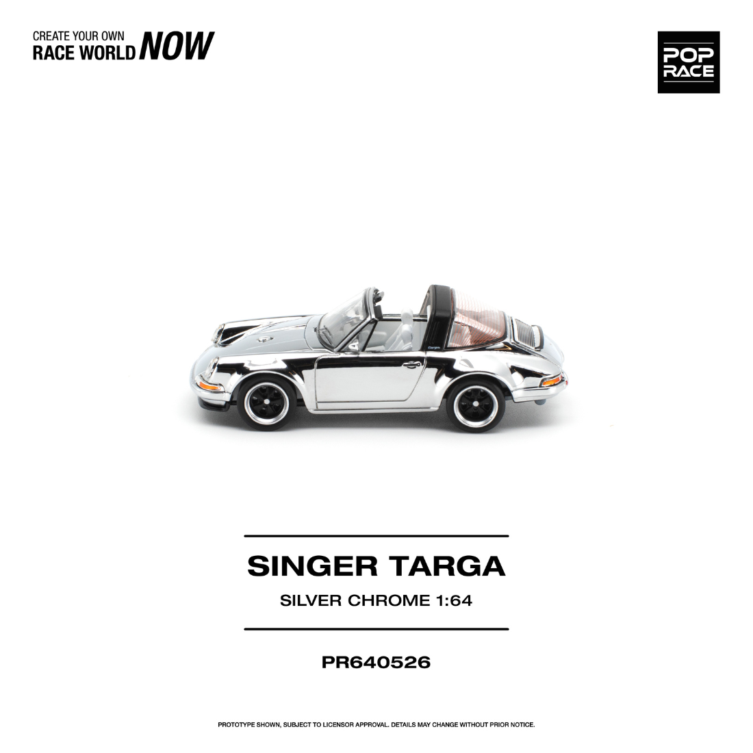 *PRE-ORDER* Singer Targa Silver Chrome, 1:64 Scale