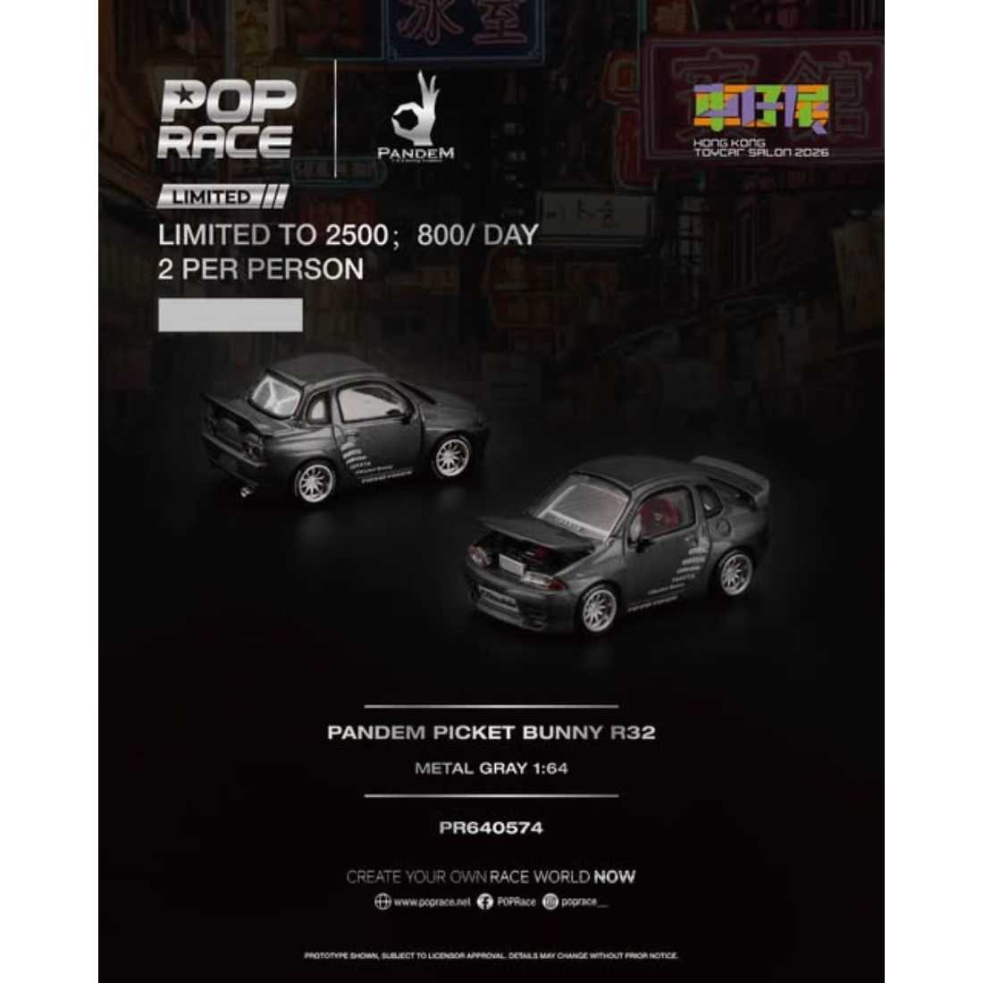 *HKTCS 2026* PandeM Pocket Bunny R32 (Limited to 2500pcs), 1:64 Scale