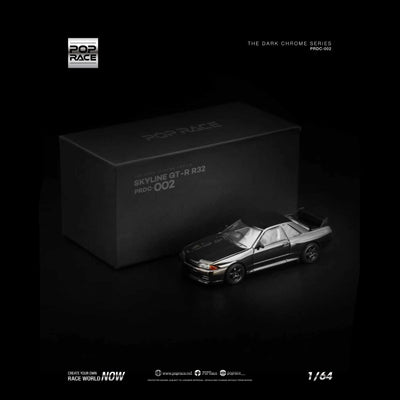 Nissan Skyline GT-R R32, 1:64 Scale (Dark Chrome Edition)