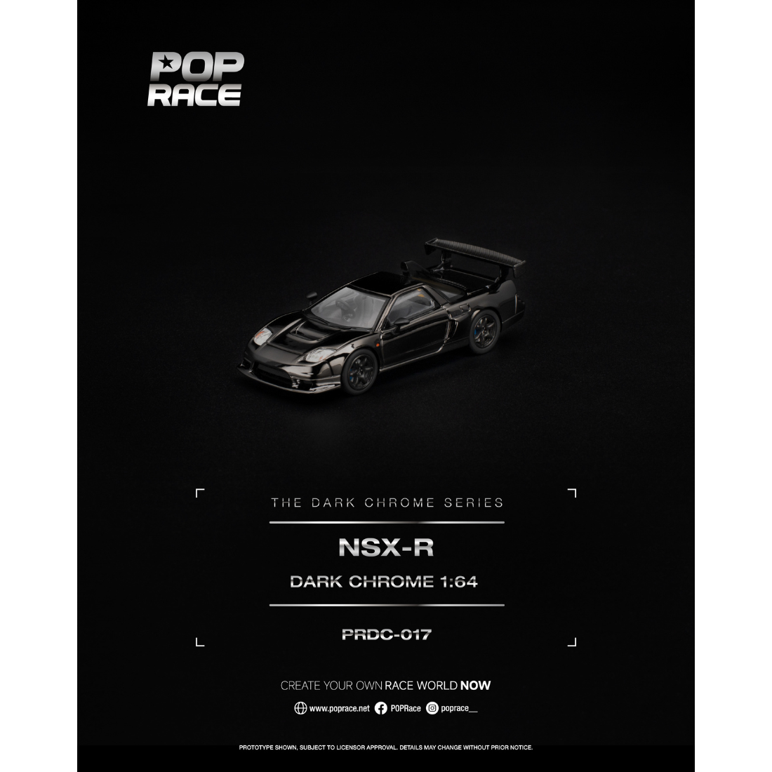 *PRE-ORDER* NSX-R, 1:64 Scale (Dark Chrome)